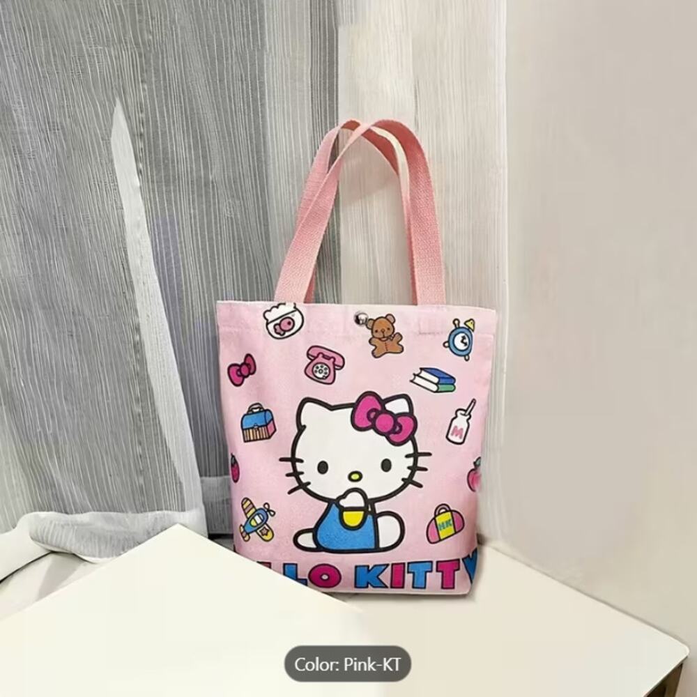 Hello Kitty Pink Icon Print Tote Bag Cute Kawaii Shoulder Bag